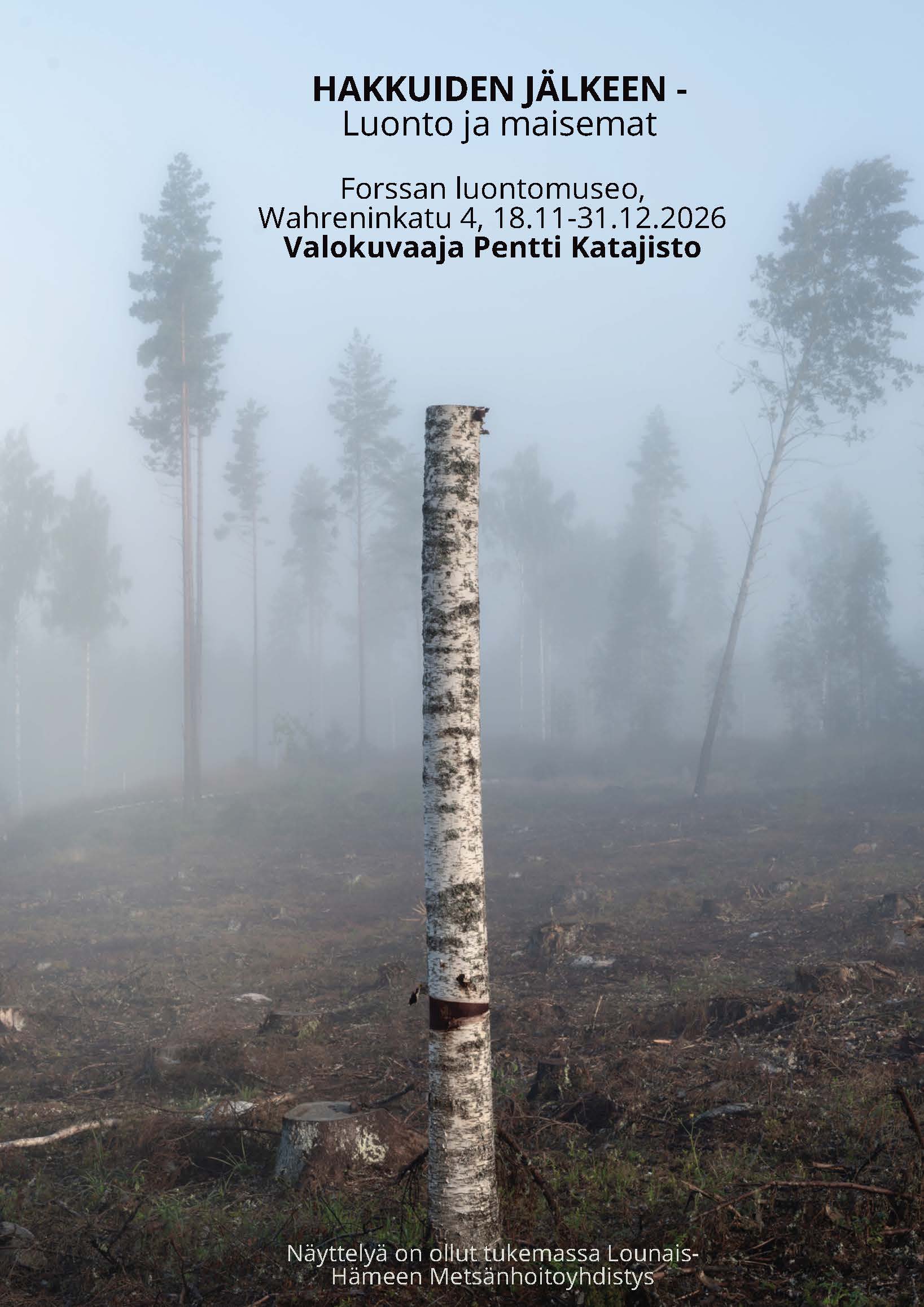 Hakkuiden jälkeen - luonto ja maisemat juliste forssan luontomuseo 2026